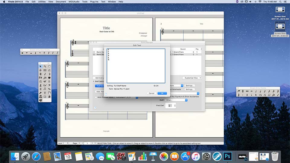 Finale Document with Instrument Information